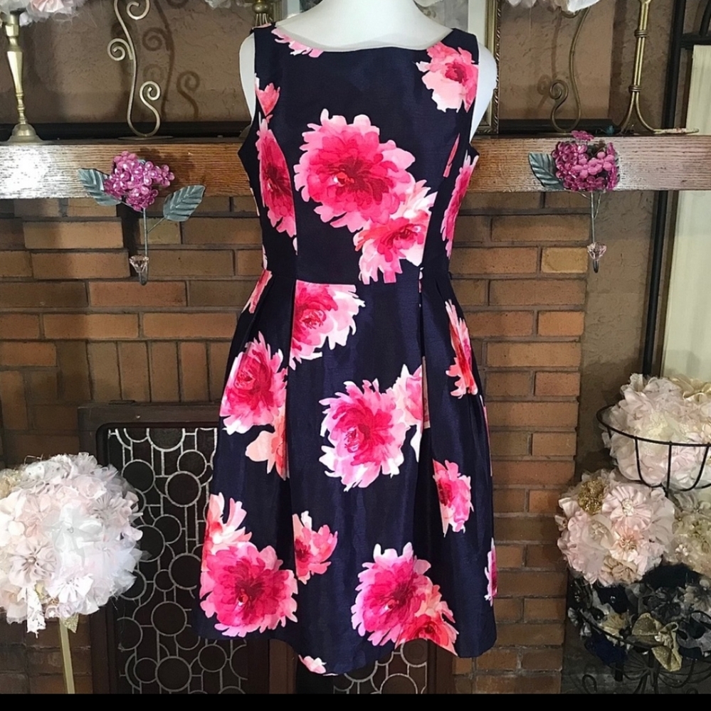JESSICA HOWARD FLORAL FIT AND FLARE DRESS (14)